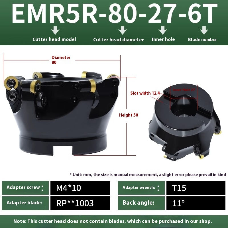 2078-CNC EMR round nose milling cutter head 50R5 plane finishing milling machine cutter head machining center 80/160/63R6 flying cutter head Shandong Denso Pricision Tools Co.,Ltd.